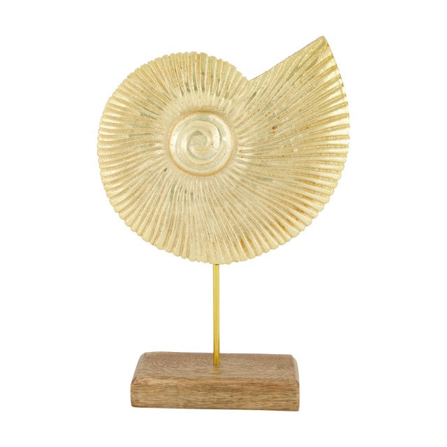 Gouden schelp ornament - 27 cm hoog