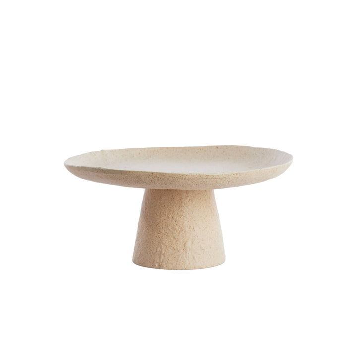 Decoratieschaal op voet - zand/licht bruin - Ø31cm