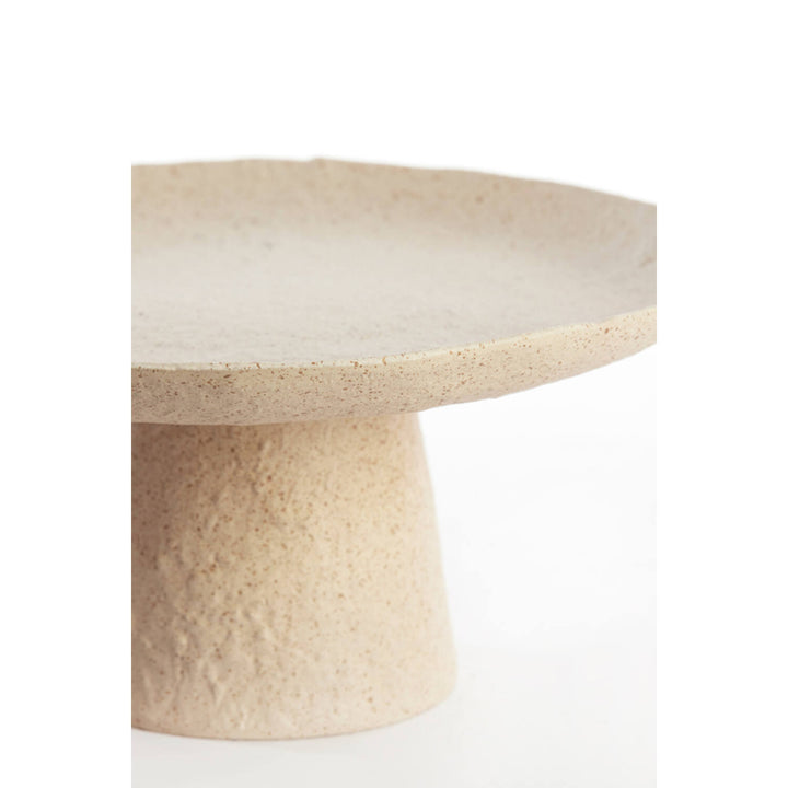 Decoratieschaal op voet - zand/licht bruin - Ø31cm
