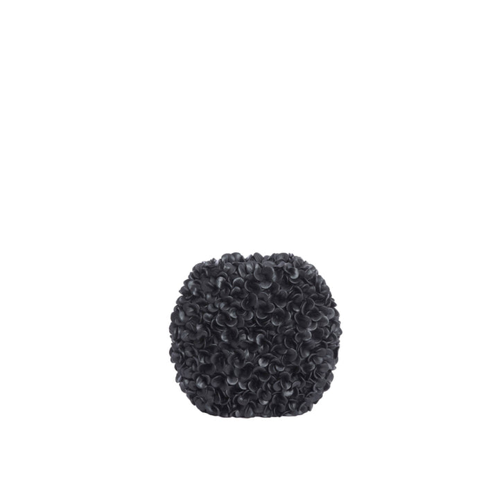 Gebloemde mat zwarte vaas PHYLIA - 31,5x17x28 cm