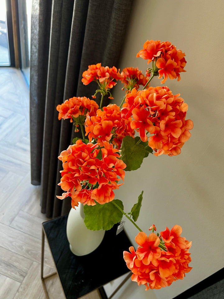 Geranium tak - 94 cm hoog - Oranje - Silk-ka