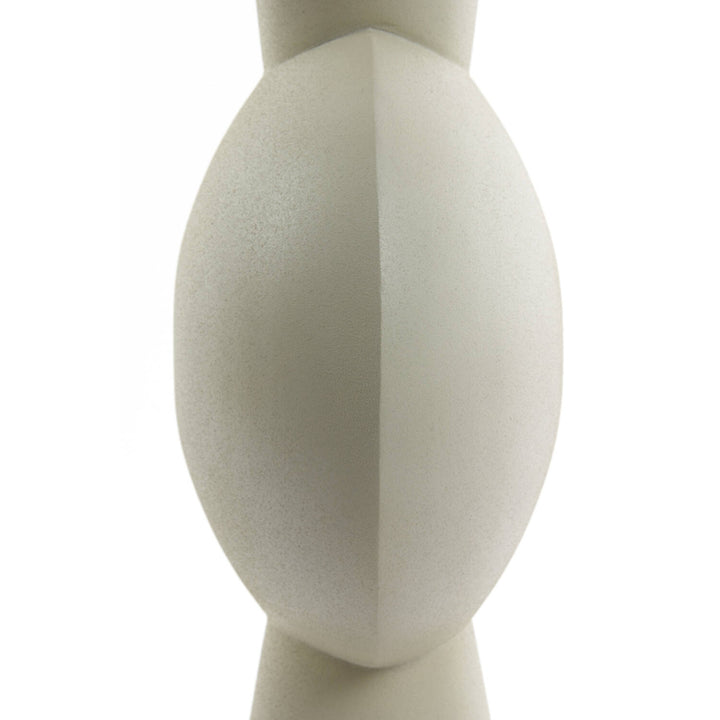 Modern metal vase - 40 cm high - beige/light grey