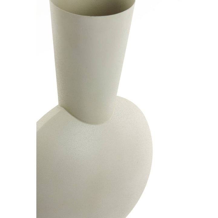 Modern metal vase - 40 cm high - beige/light grey