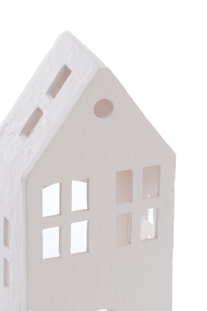 Tea light house - 14x9x30cm - Cream