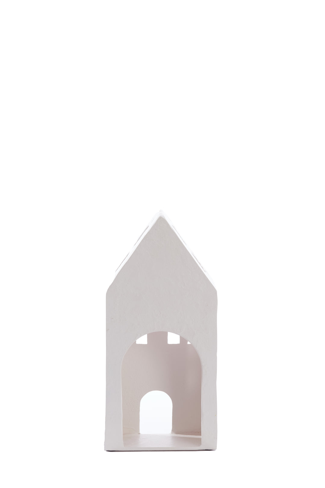 Tea light house - 14x9x30cm - Cream
