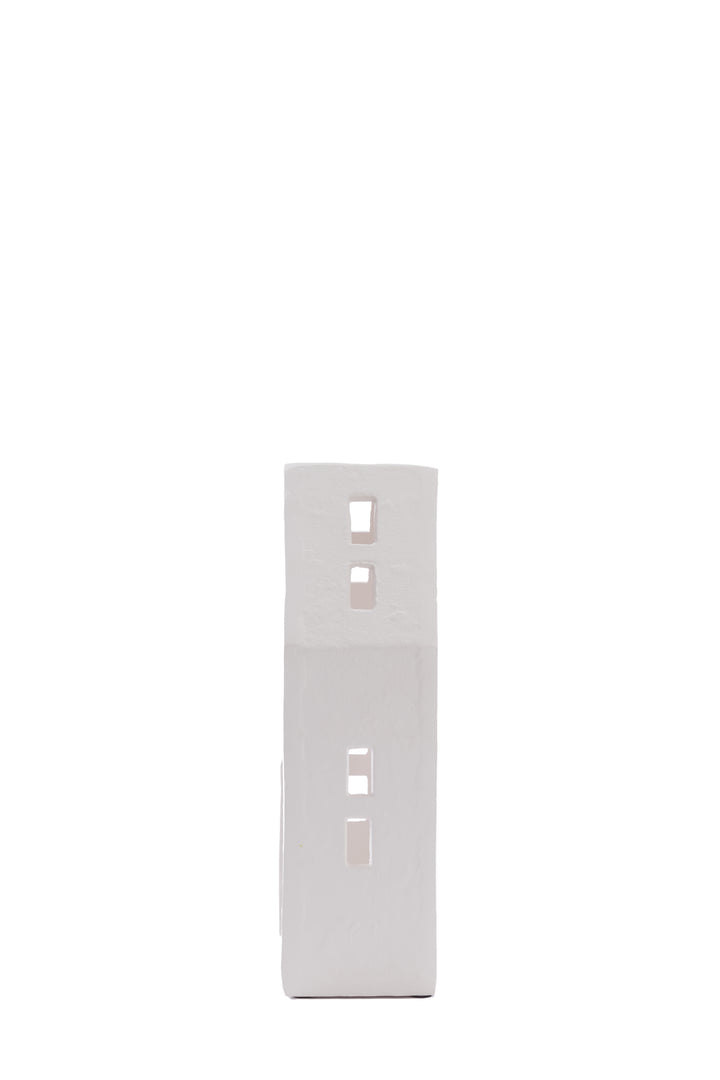 Tea light house - 14x9x30cm - Cream