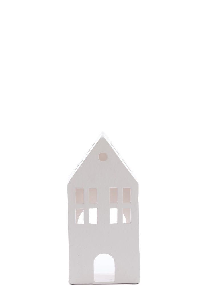 Tea light house - 14x9x30cm - Cream
