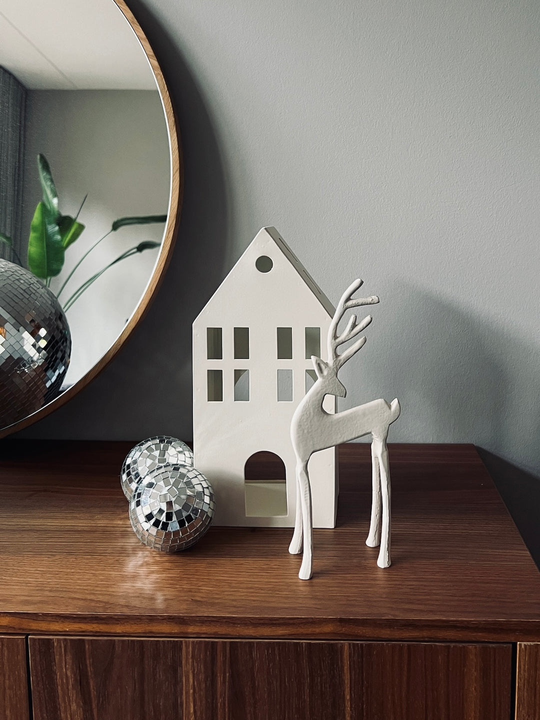 Tea light house - 14x9x30cm - Cream