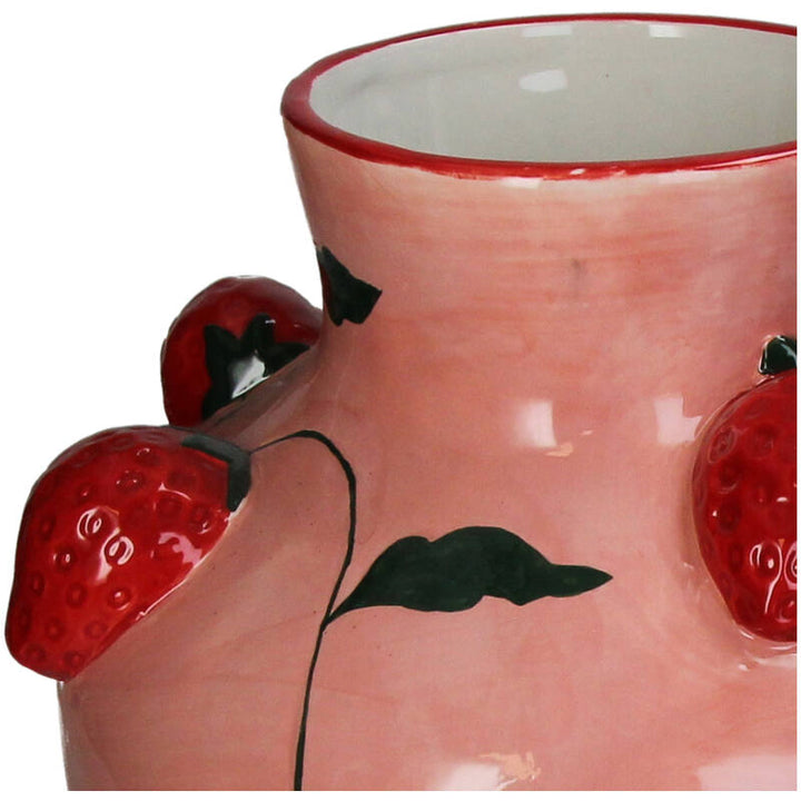 Vaas aardbei - 25,3 x 30,3 cm - Multi roze
