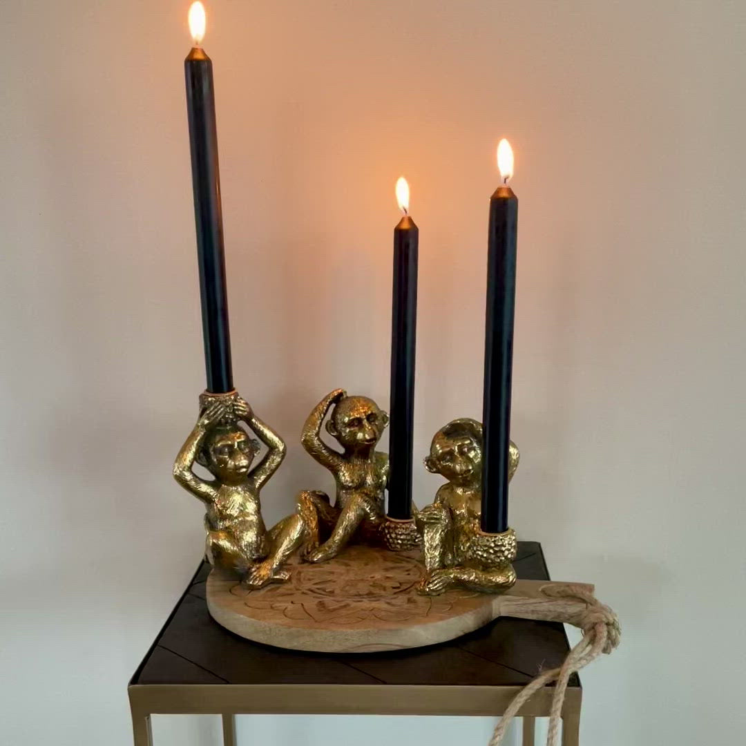 Decoratie plateau "Carved wood" - mango hout - →33 cm / ⌀26 cm