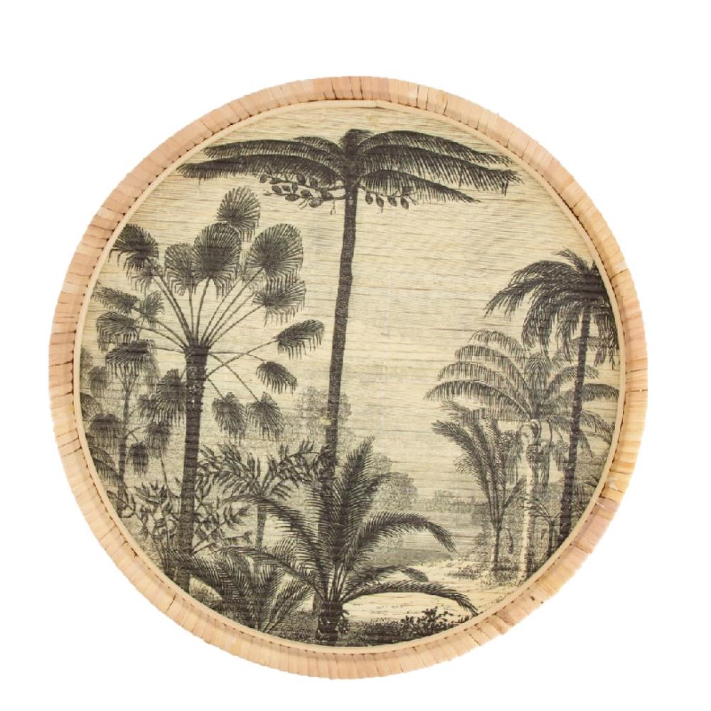 Wanddecoratie - Palm velvet - Ø38x4cm