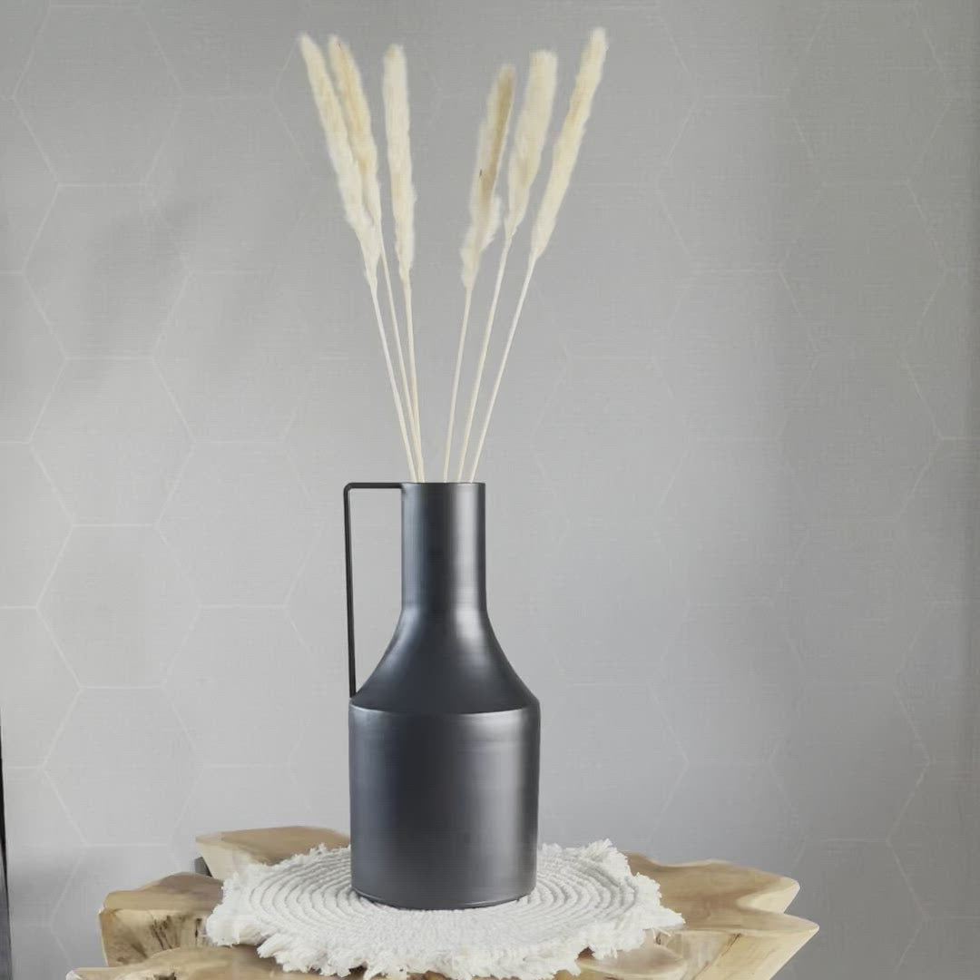 Vaas “Modern Metal” - 33 cm hoog - zwart metaal