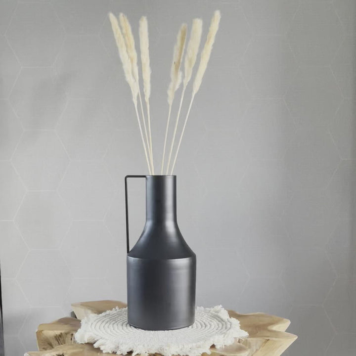 Vaas “Modern Metal” - 33 cm hoog - zwart metaal
