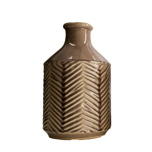 Vaas "Nostalgic Brown" - 30 cm hoog - bruin keramiek