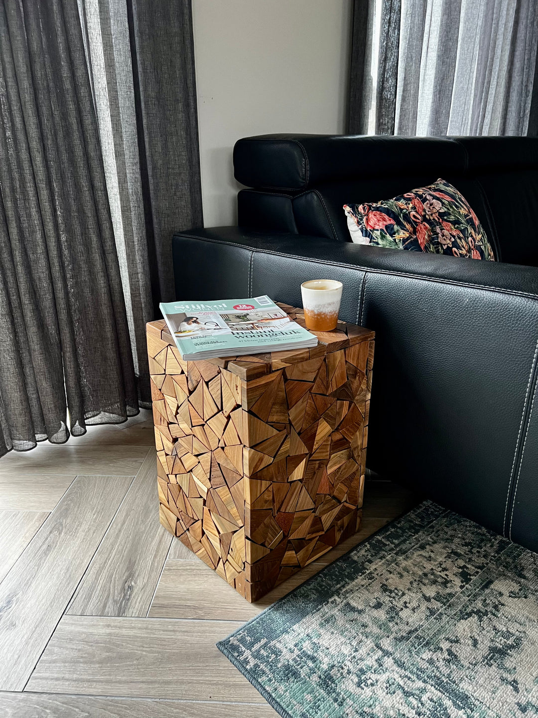 Bijzettafel Teakhout stukken - ↑42 cm / →32 cm  - Naturel