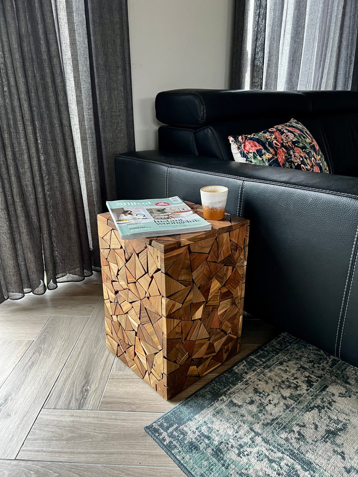 Bijzettafel Teakhout stukken - ↑42 cm / →32 cm  - Naturel