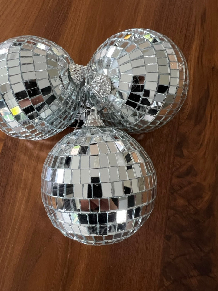 3 Discobal Ornamenten 8cm - Zilver