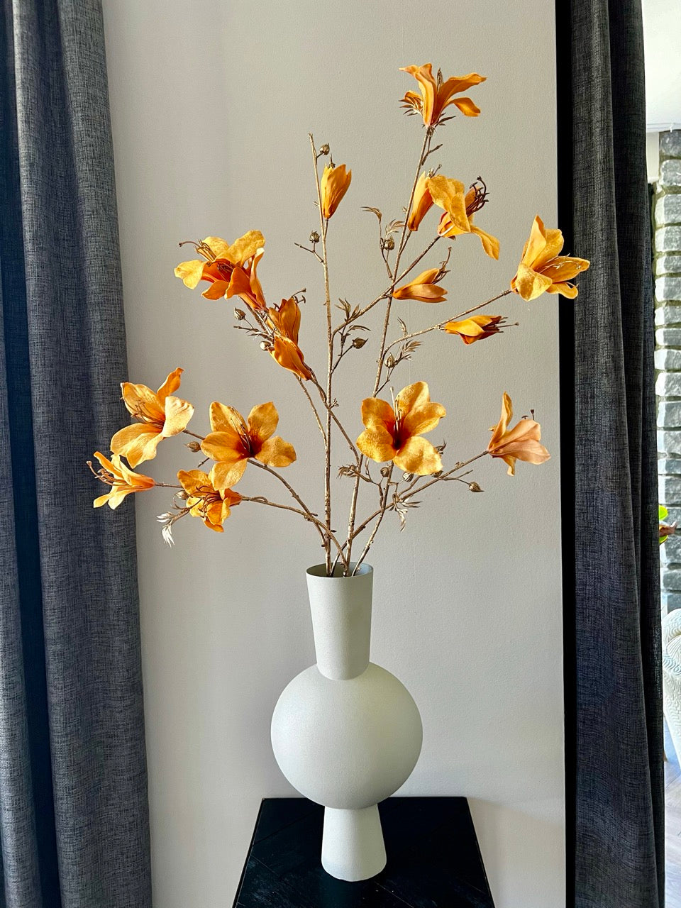 Bauhinia branch - 114 cm hoog - Oranje/Goud