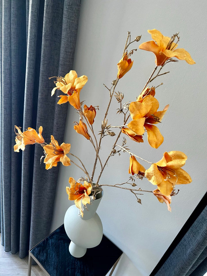 Bauhinia branch - 114 cm hoog - Oranje/Goud