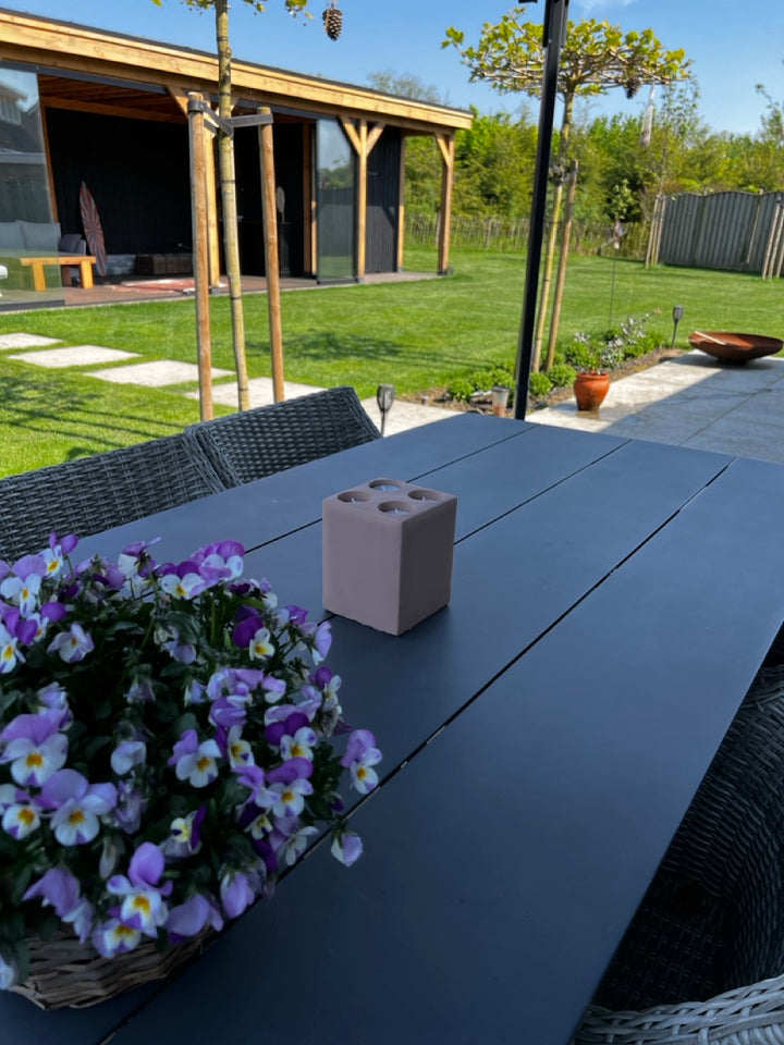 Beton waxinelichthouder - 12x15 cm - Roze