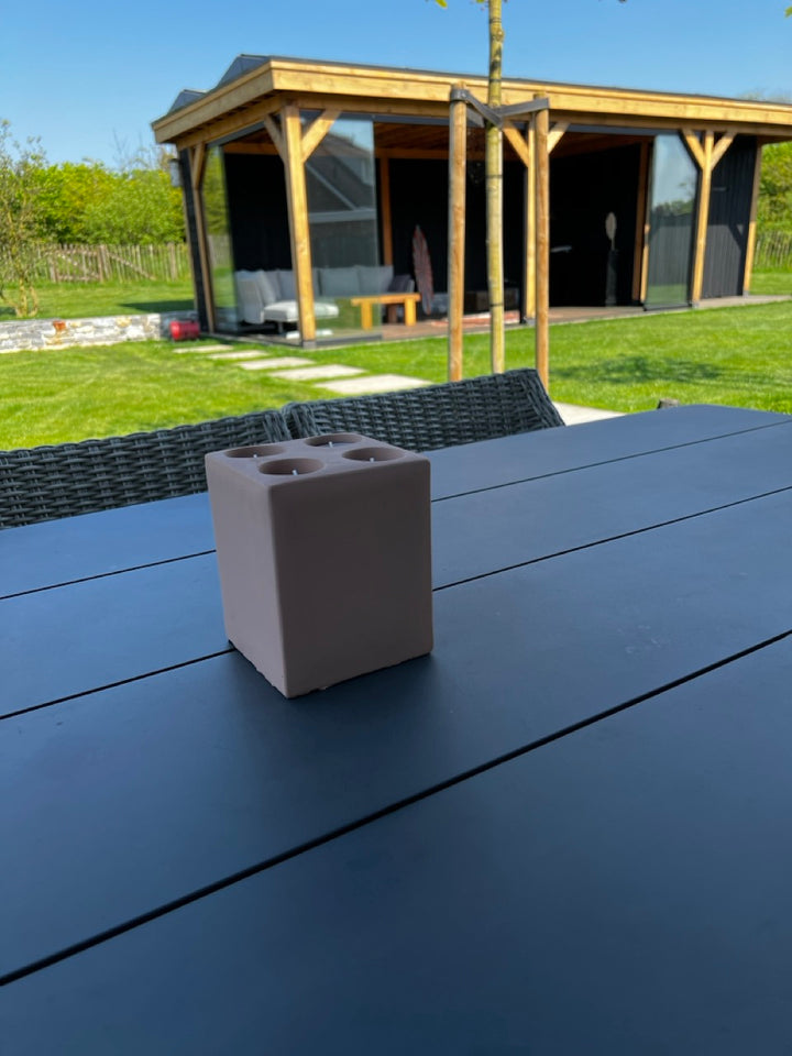 Beton waxinelichthouder - 12x15 cm - Roze