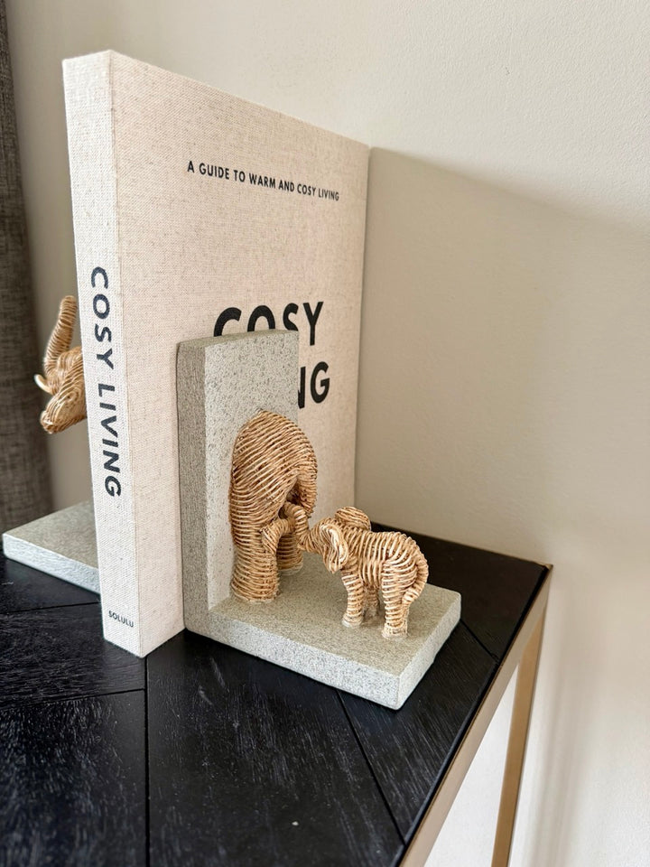 Boekensteun Olifant Naturel - 25,5x8,8x15,5 cm