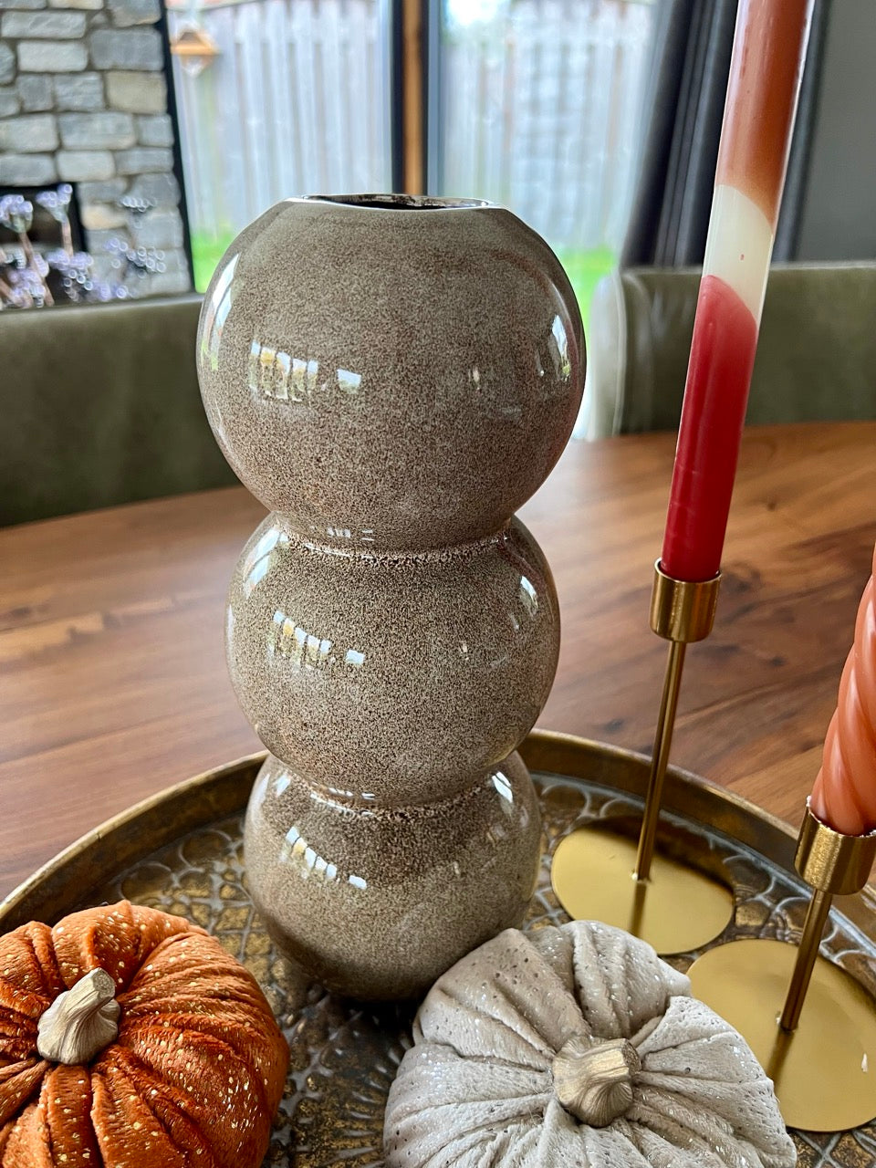 Bubble vase ceramic - Brown - 27.5cm high