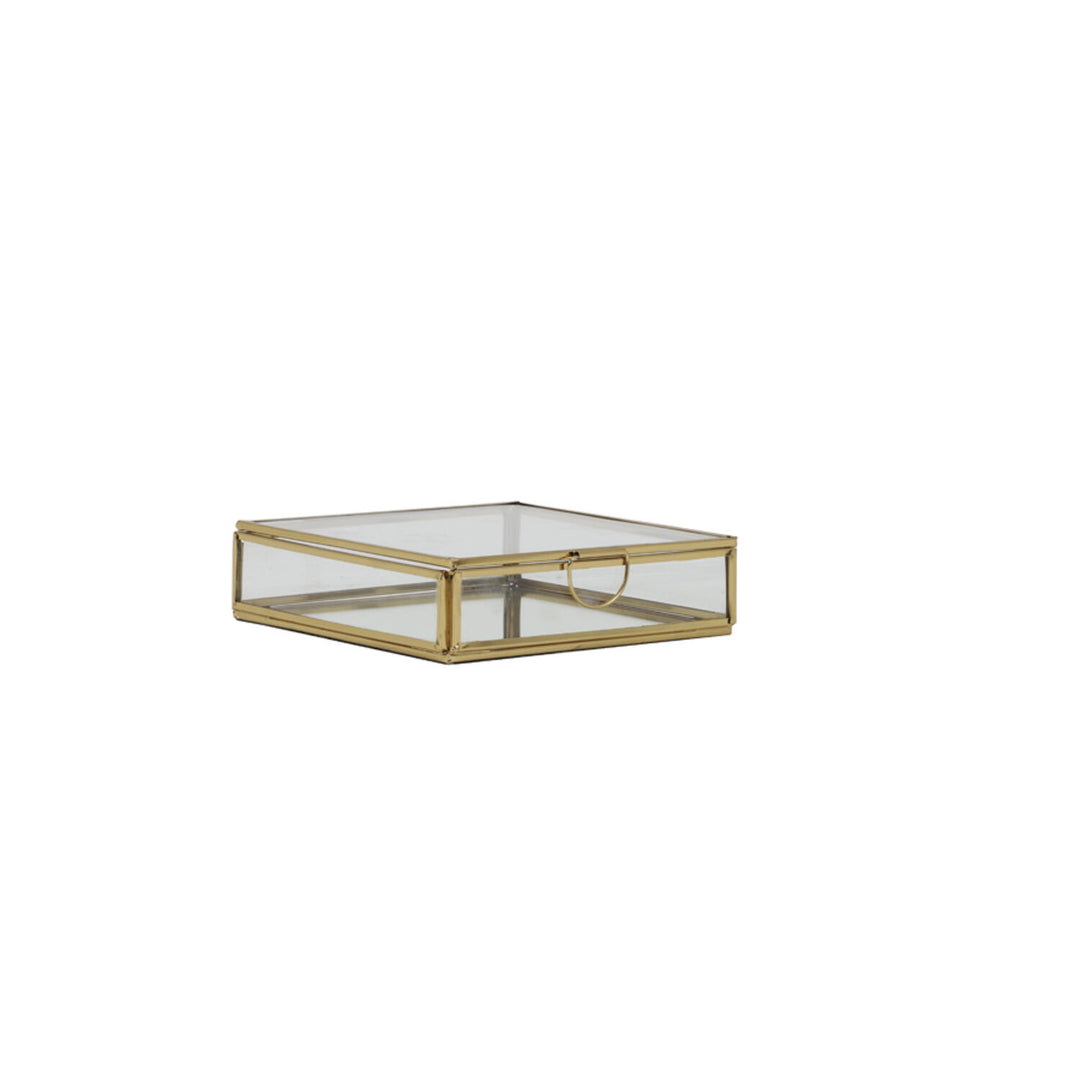 Deco box spiegel - 15x15x4 cm - Goud