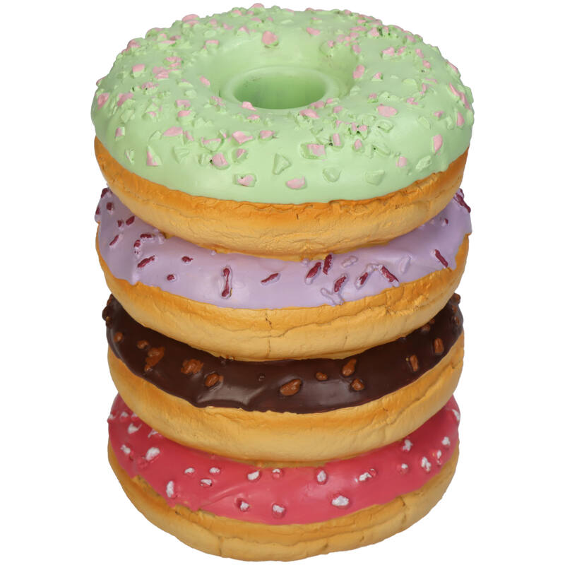 Donut kaarshouder - 12x9 cm - multicolor