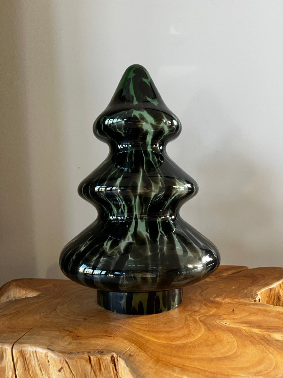 Glazen kerstboom “Green Tree” - 27 cm hoog - glas - groen