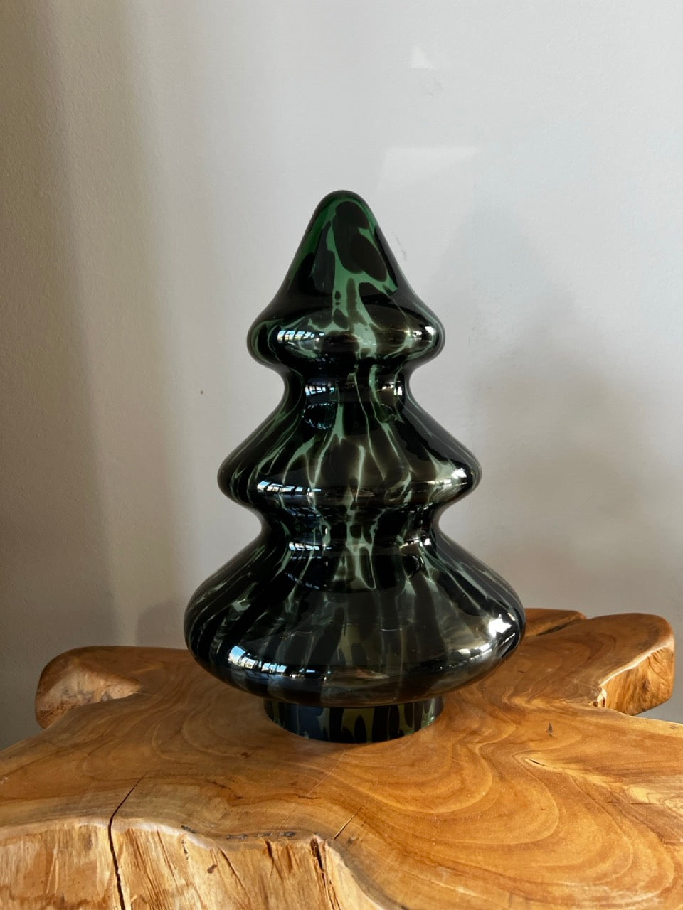 Glazen kerstboom “Green Tree” - 27 cm hoog - glas - groen