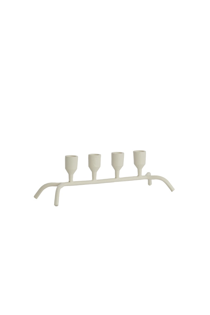 Kandelaar 4L CALZADA - 38x11,5x10 cm - Crème
