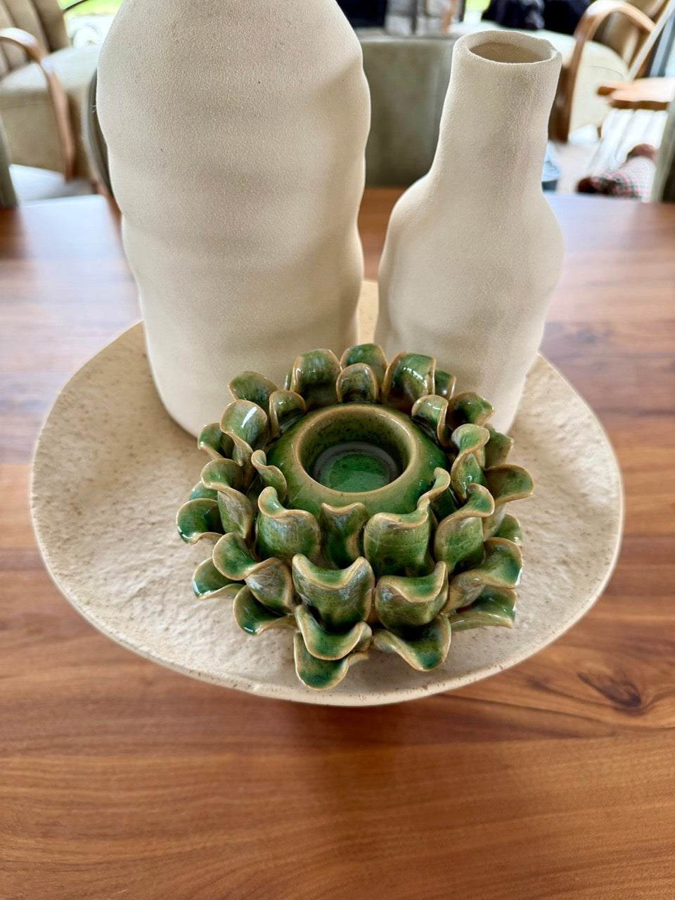 Kandelaar Aloe Groen – Keramiek – 14,5x14,5x10,5 cm