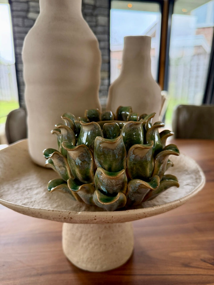 Kandelaar Aloe Groen – Keramiek – 14,5x14,5x10,5 cm