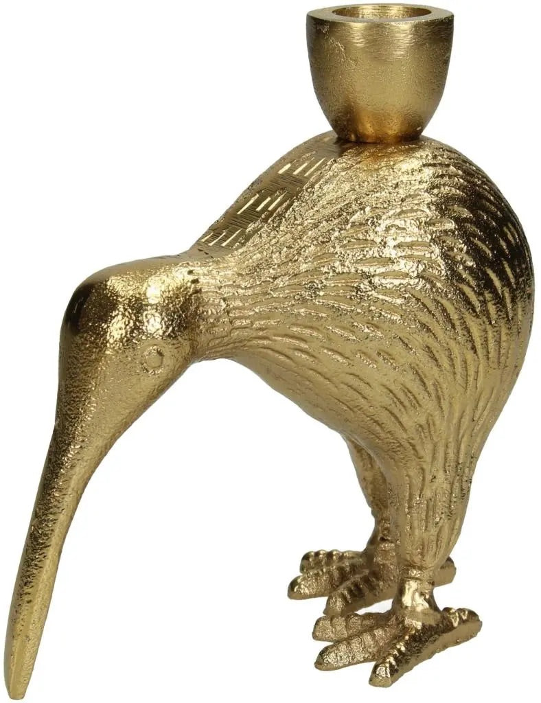 Kandelaar Gouden Kiwi - 14cm hoog