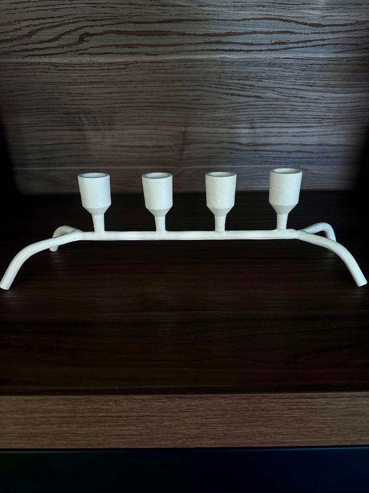 Kandelaar 4L CALZADA - 38x11,5x10 cm - Crème