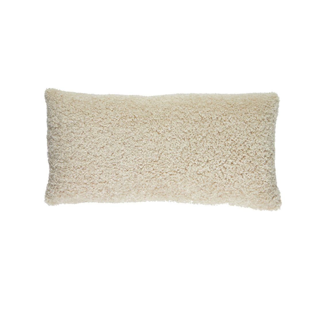 Beige fluffy sierkussen Lina Soft Beige 60x30 cm