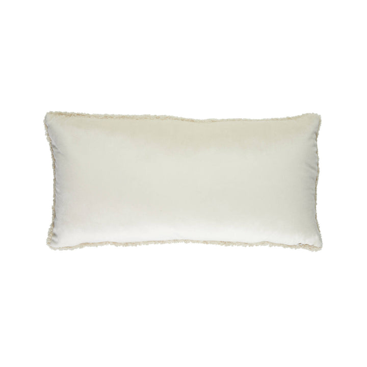 Achterkant langwerpig beige sierkussen Lina 60x30 cm