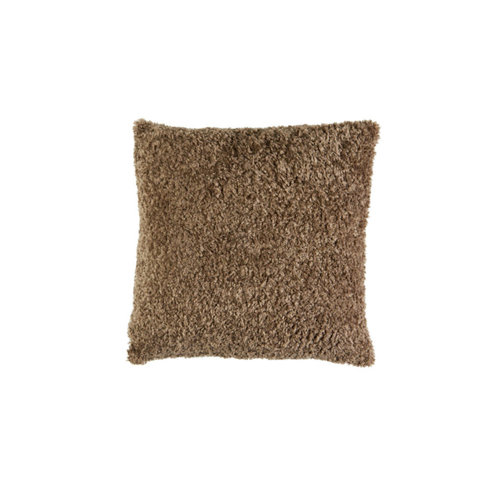 Bruin fluffy sierkussen Lina Warm Brown 45x45 cm