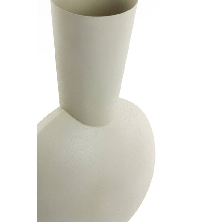 Moderne metalen vaas - 40 cm hoog - beige/licht grijs