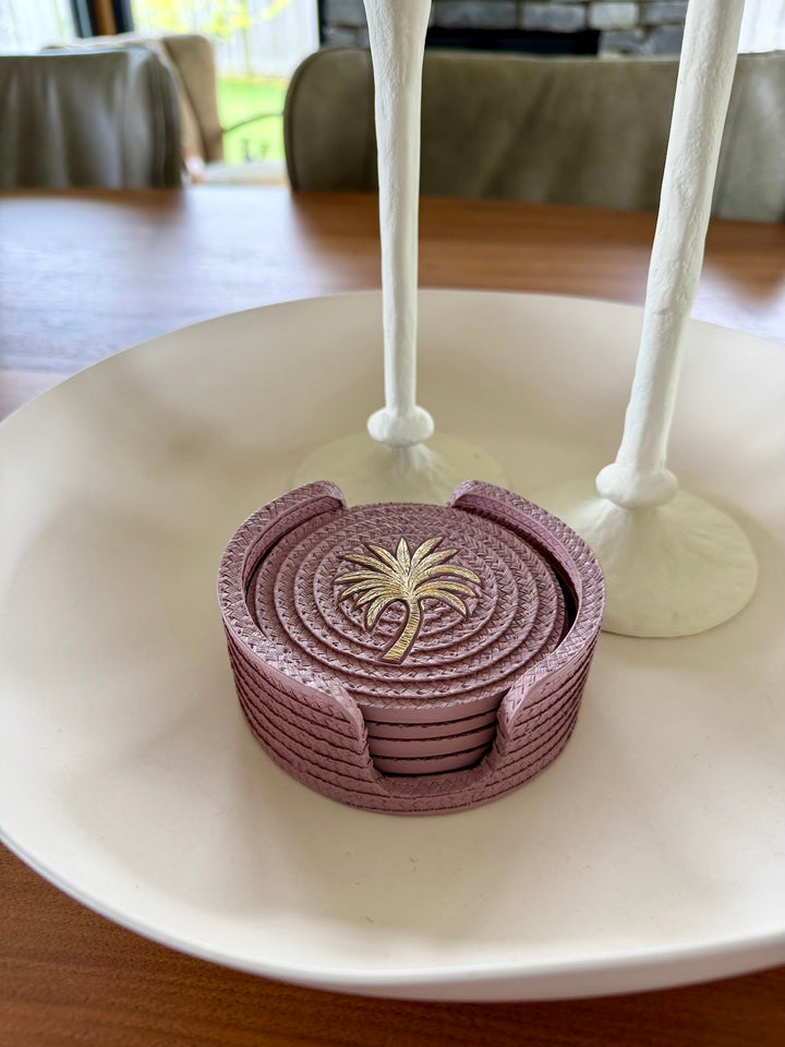 Coaster Set of 4 with Holder – Polyresin – 2 Designs