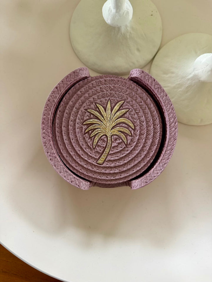 Coaster Set of 4 with Holder – Polyresin – 2 Designs