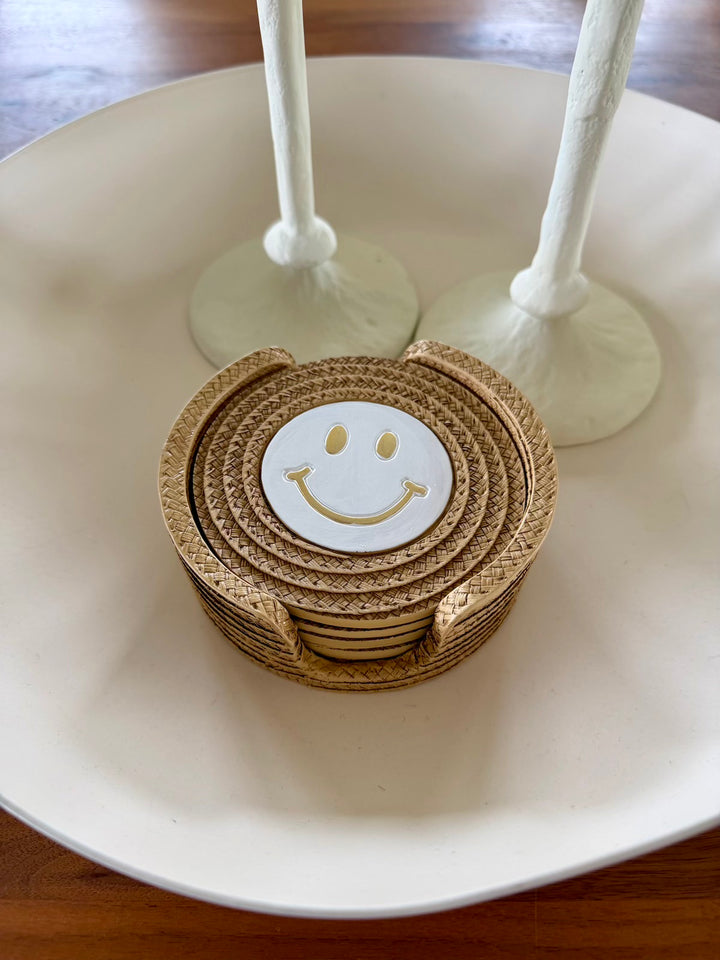 Coaster Set of 4 with Holder – Polyresin – 2 Designs