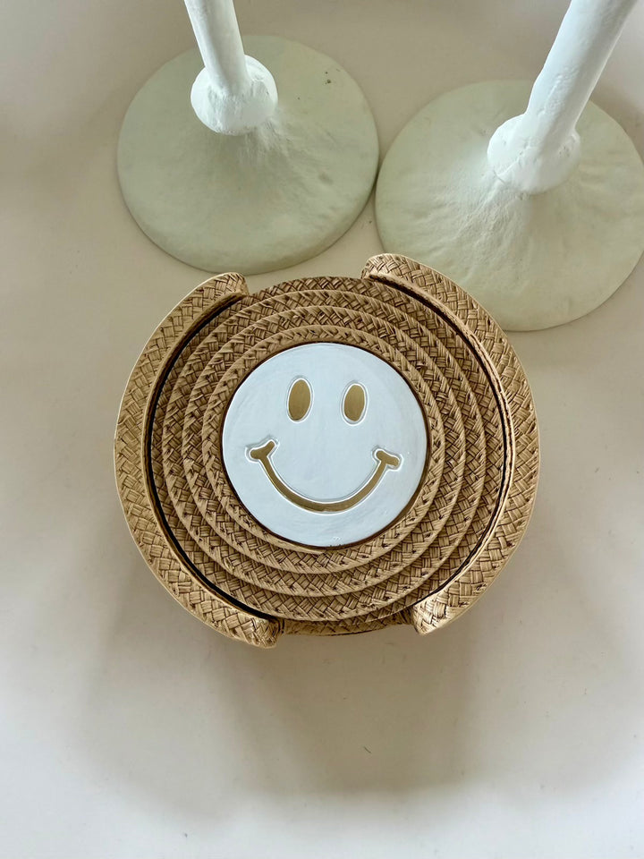 Coaster Set of 4 with Holder – Polyresin – 2 Designs