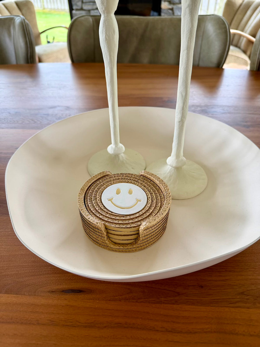 Coaster Set of 4 with Holder – Polyresin – 2 Designs