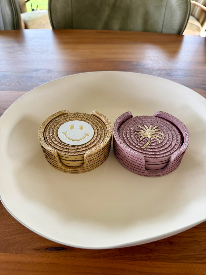 Coaster Set of 4 with Holder – Polyresin – 2 Designs