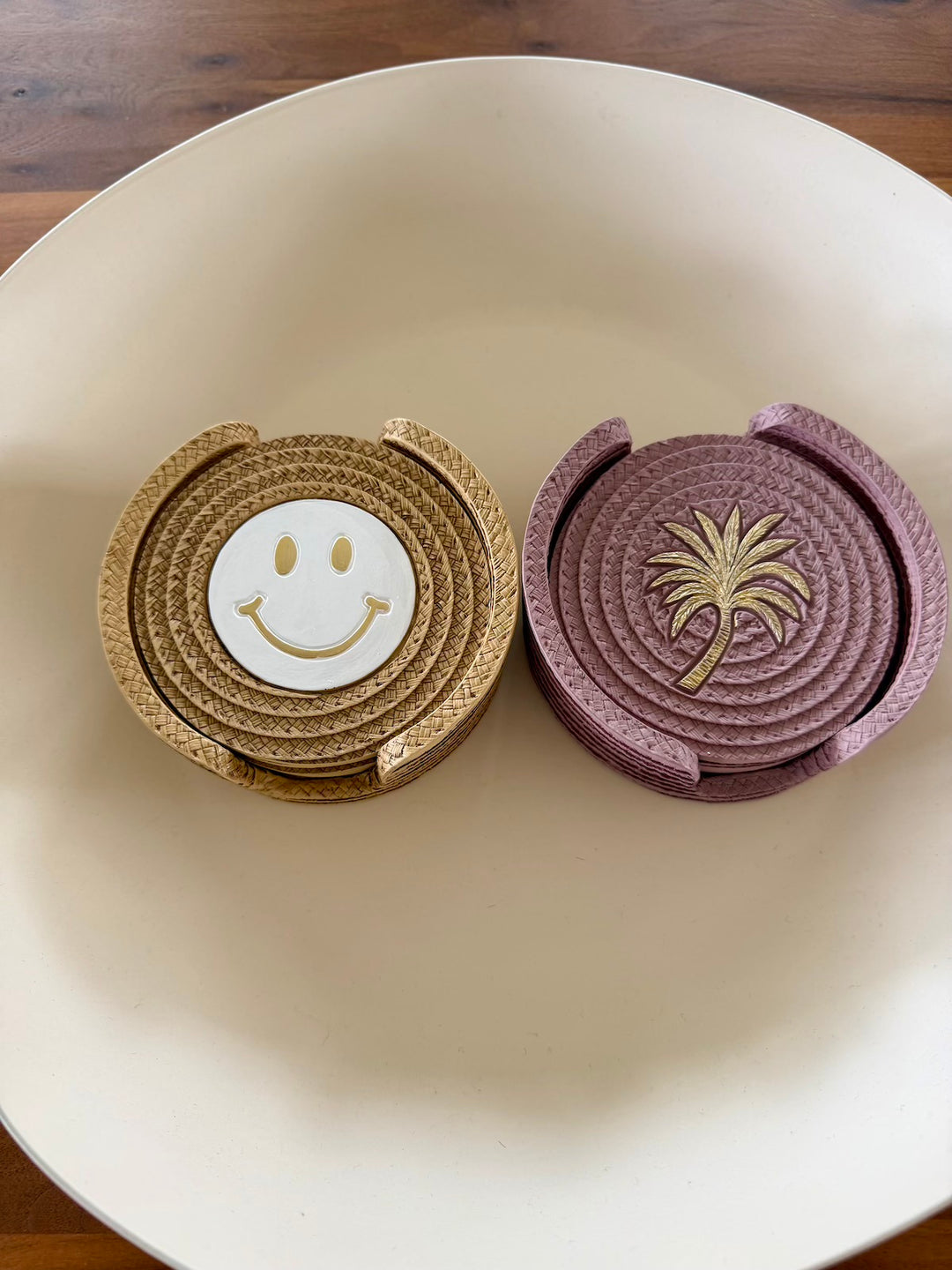 Coaster Set of 4 with Holder – Polyresin – 2 Designs