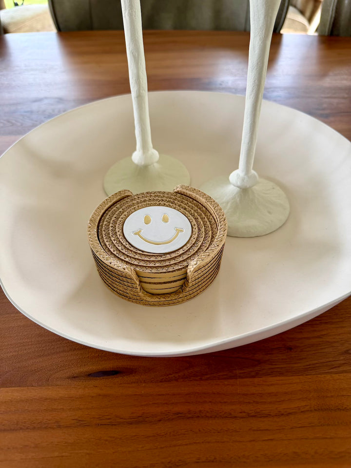 Coaster Set of 4 with Holder – Polyresin – 2 Designs
