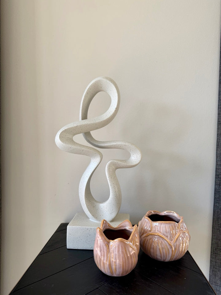 Ornament Abstract Flow Ivoor – Polyresin – 21,5x10x40 cm