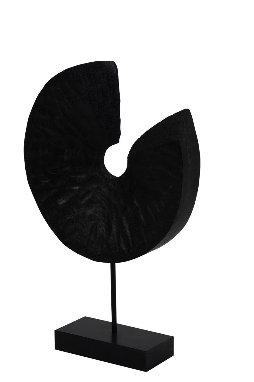 Ornament ODION hout - 30,5x8,5x47,5cm - Zwart